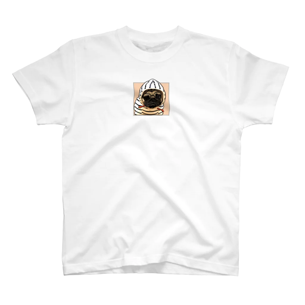 パグ PUG ぱぐ  OHMAI GALLERYのPUG-パグ-ぱぐ　リアルパグ-1 ワンポイントTシャツ Regular Fit T-Shirt