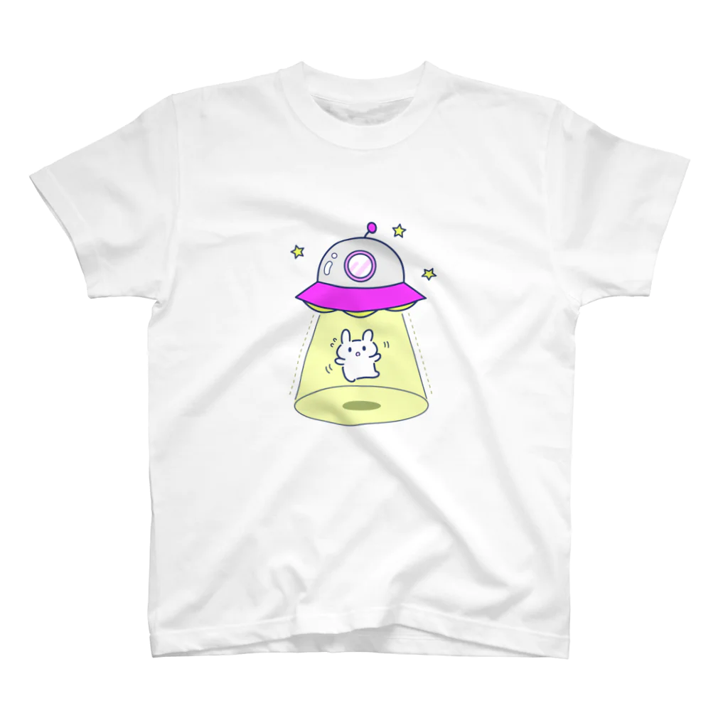 yukiusastudioのうさぎちゃんとUFO（パープル） Regular Fit T-Shirt