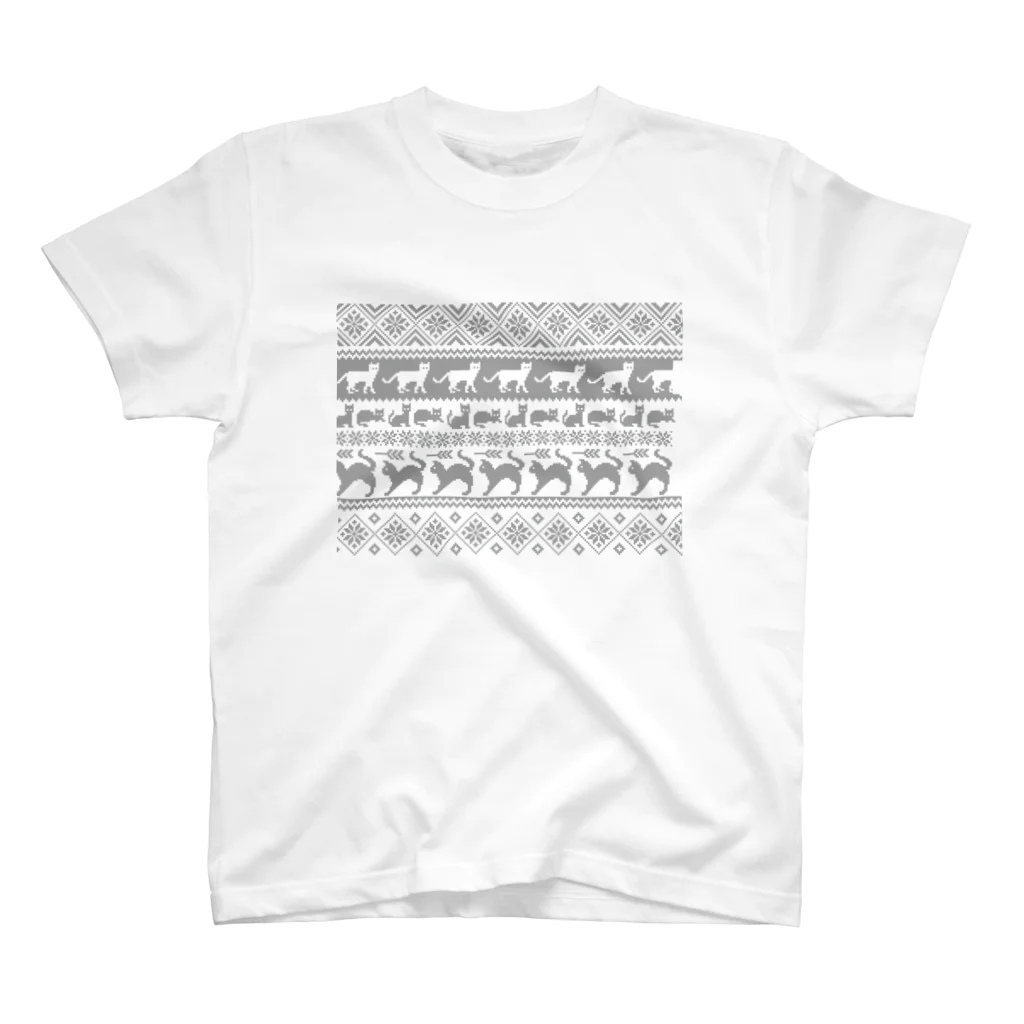 puikkoのノルディック柄　猫2 スタンダードTシャツ