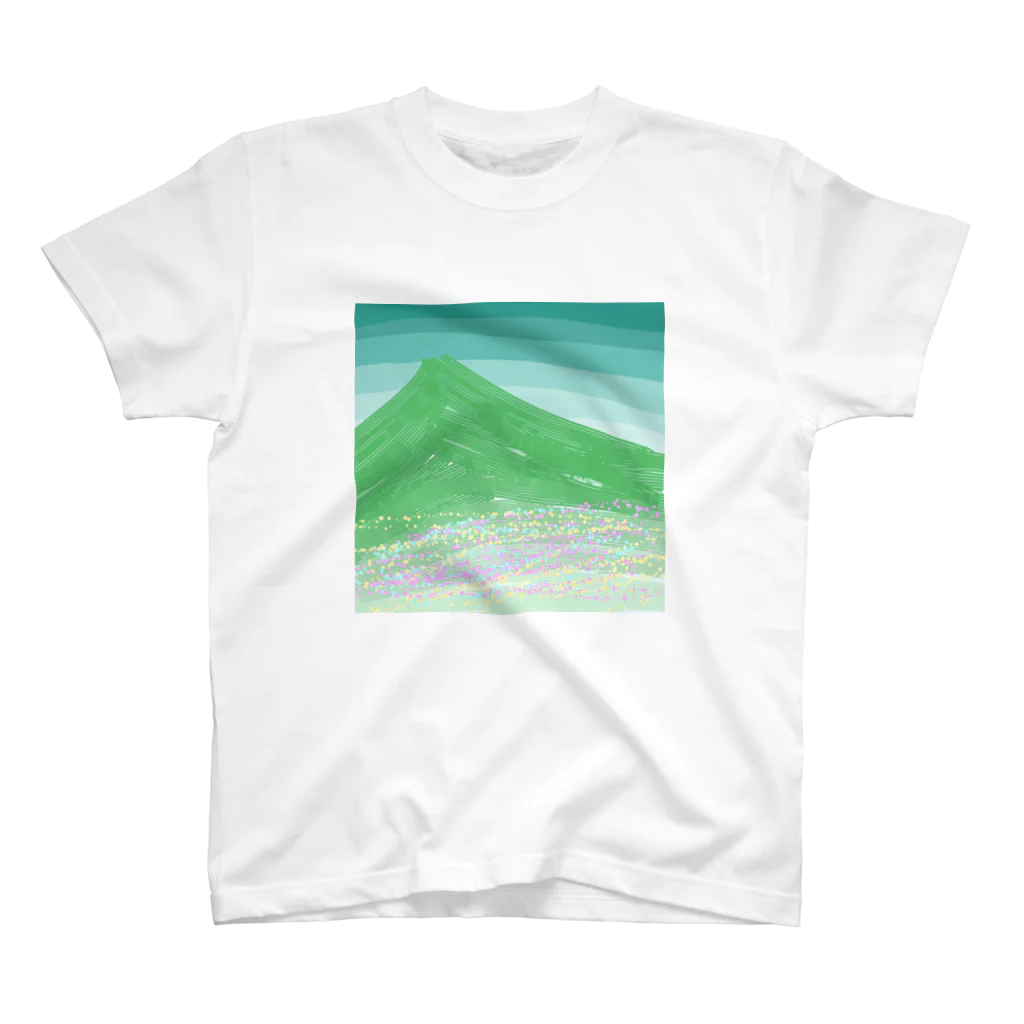 海のサワガニの山と花畑 スタンダードTシャツ