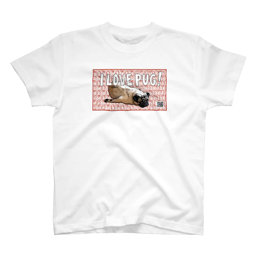 パグ PUG ぱぐ  OHMAI GALLERYのPUG-パグ-ぱぐ　リアルパグ-3 Tシャツ Regular Fit T-Shirt