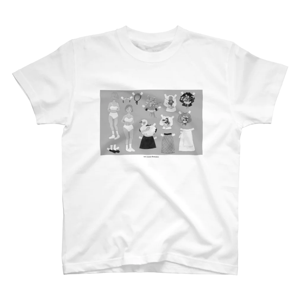 flower and bayerのpaper doll "flower" スタンダードTシャツ