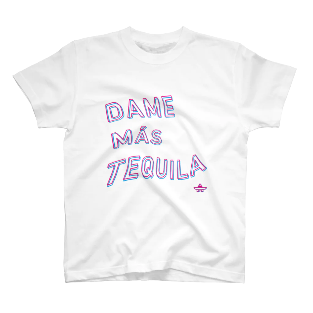 きゅうに！のDAME MAS TEQUILA (Pink&Sky Blue) スタンダードTシャツ