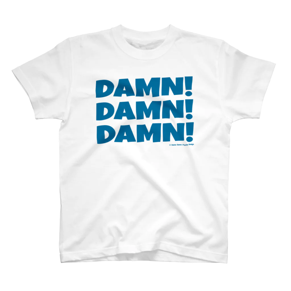 ダムダムサイコ　- Damn Damn Psycho -のDAMN! DAMN! DAMN! Tee 淡色×青 Regular Fit T-Shirt