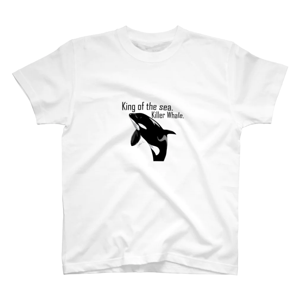 ﾋﾄﾐﾏｻﾔ@アース王子推しのKing of tha sea.Killer Whale Regular Fit T-Shirt