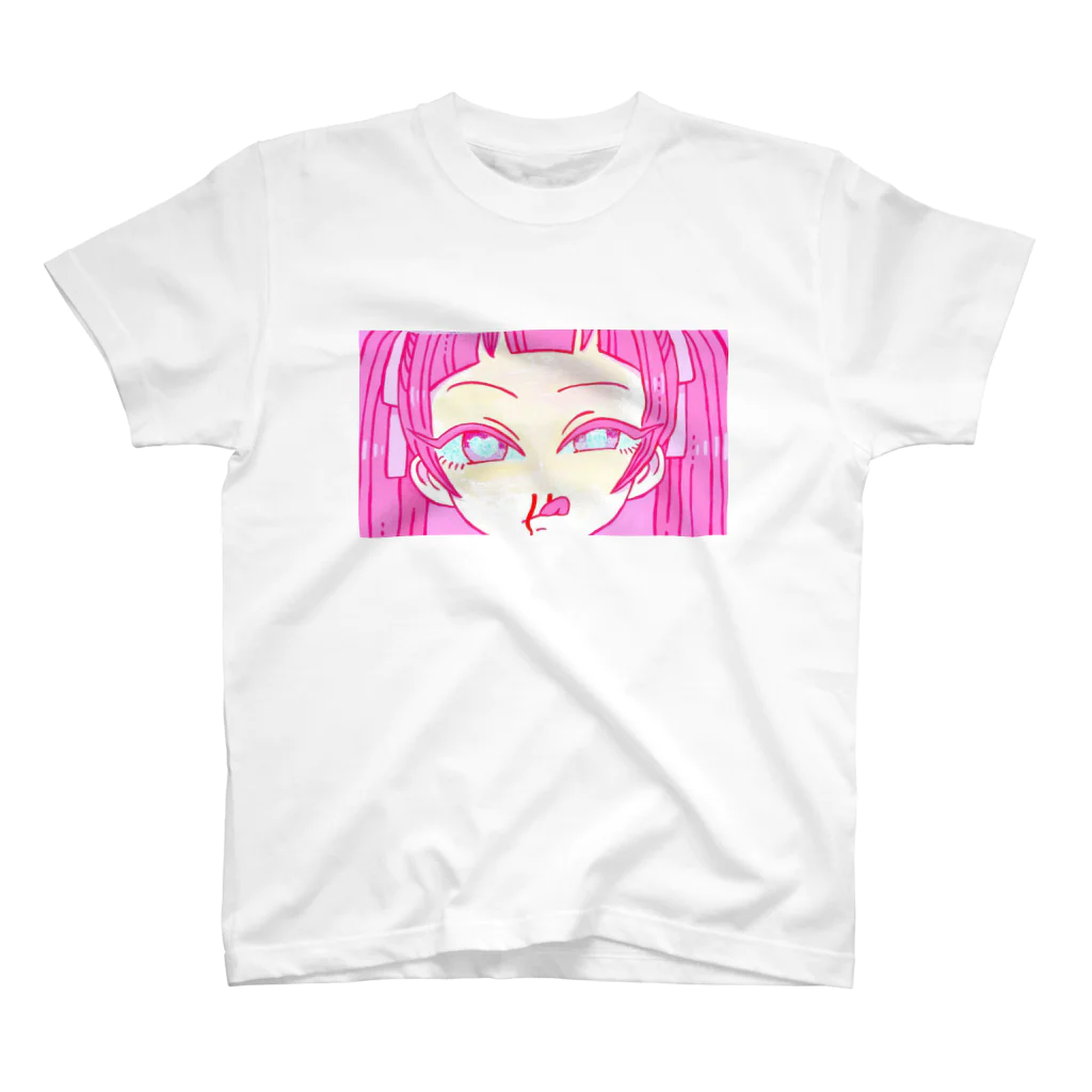 ぬとゐ＝kayoの鼻血女子(ピンク) スタンダードTシャツ