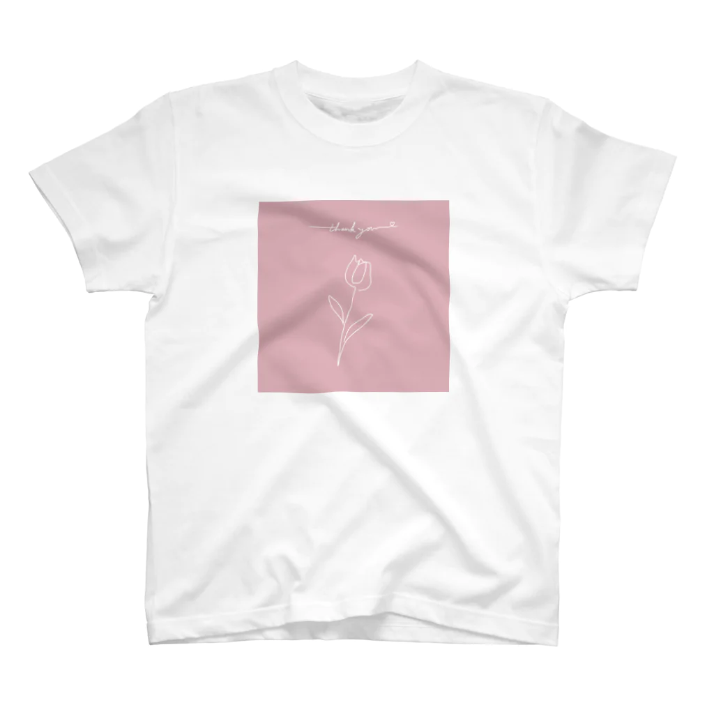 ないものねだりのthank you(pink×white) Regular Fit T-Shirt