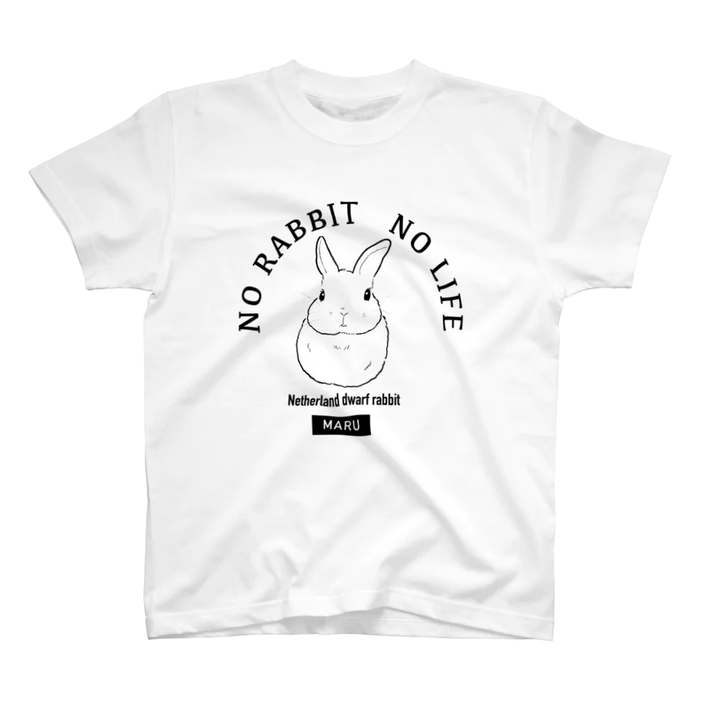 くろまるうさぎ-Kuromaru usagiのNetherland dwarf rabbit Maru スタンダードTシャツ