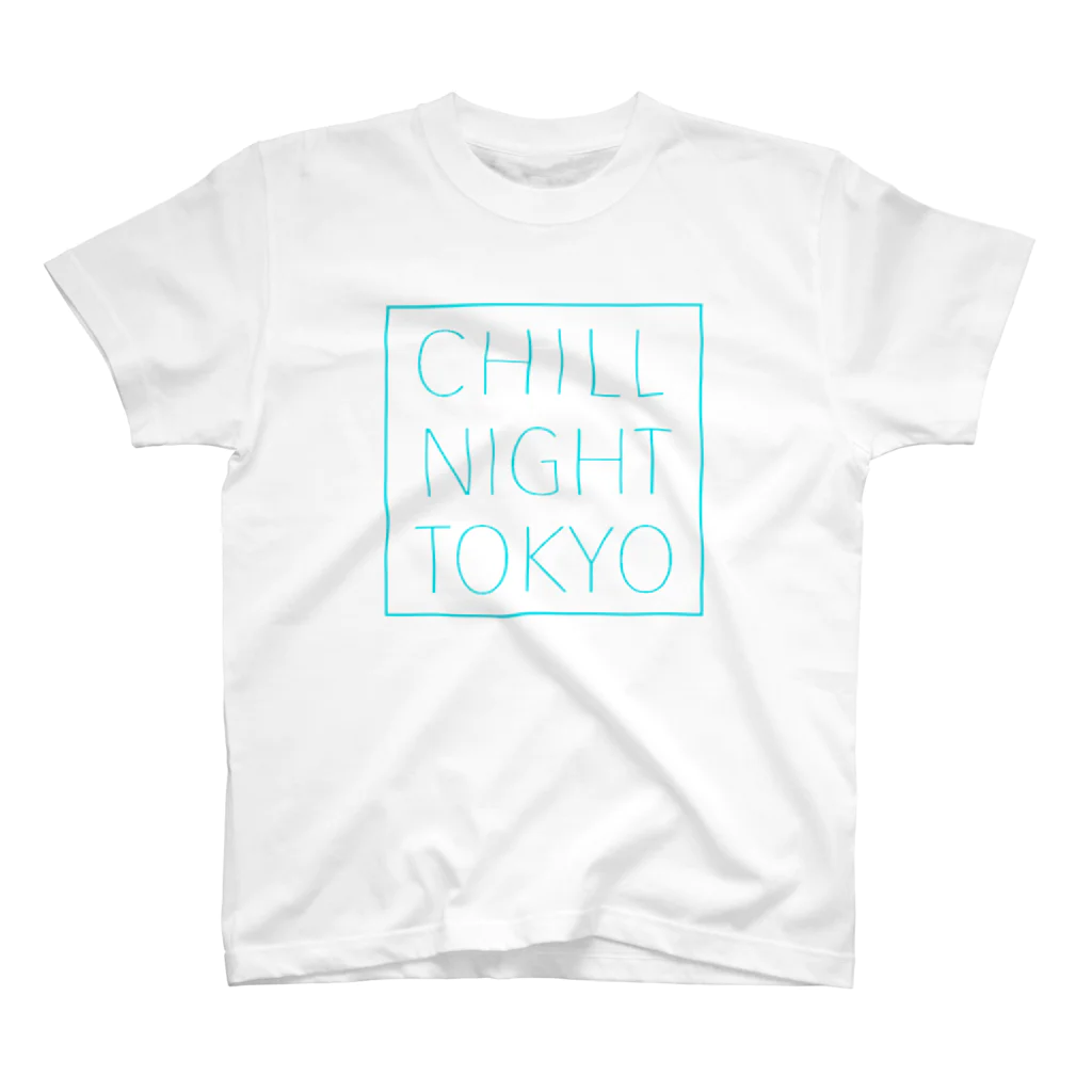 Chill Night Tokyo ClothingのCNT square  logo / Tiffany  blue Regular Fit T-Shirt