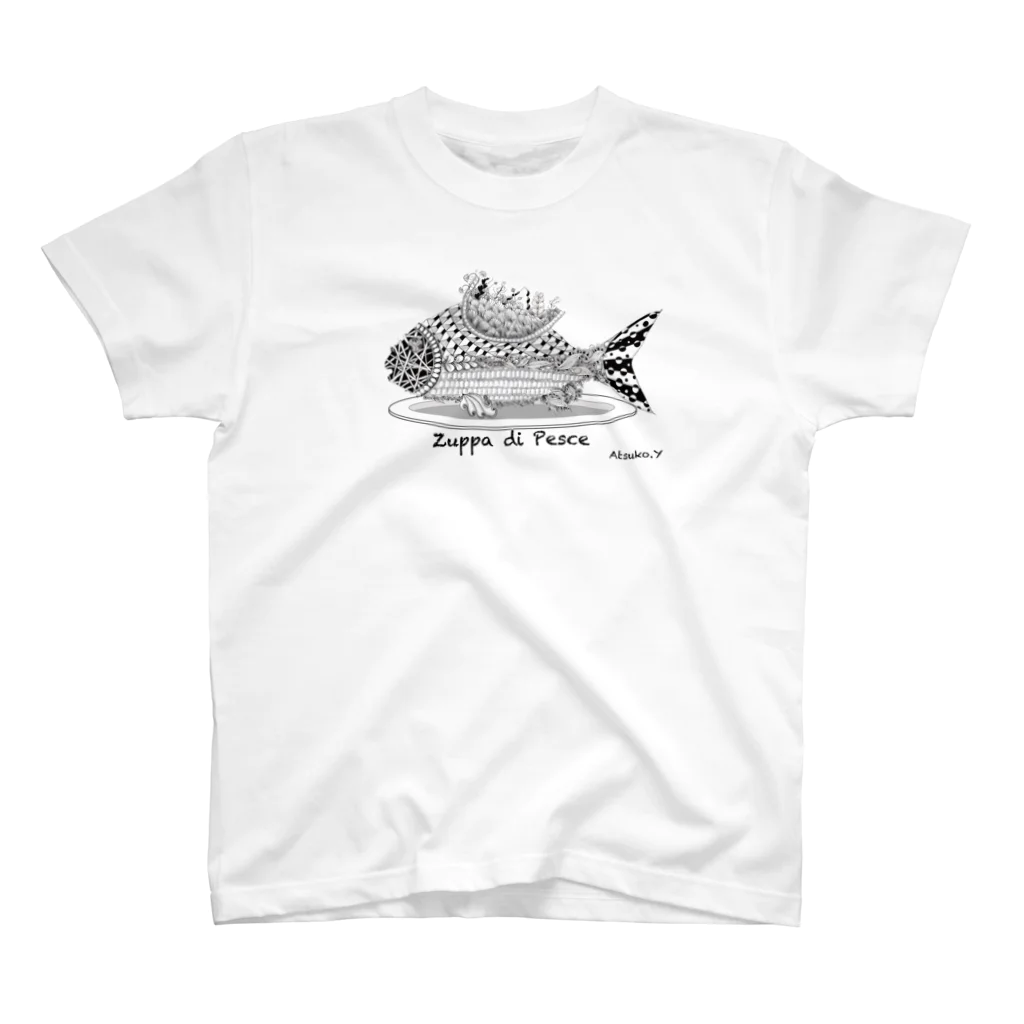 あこわーるどのお魚スープ（モノトーン） Regular Fit T-Shirt