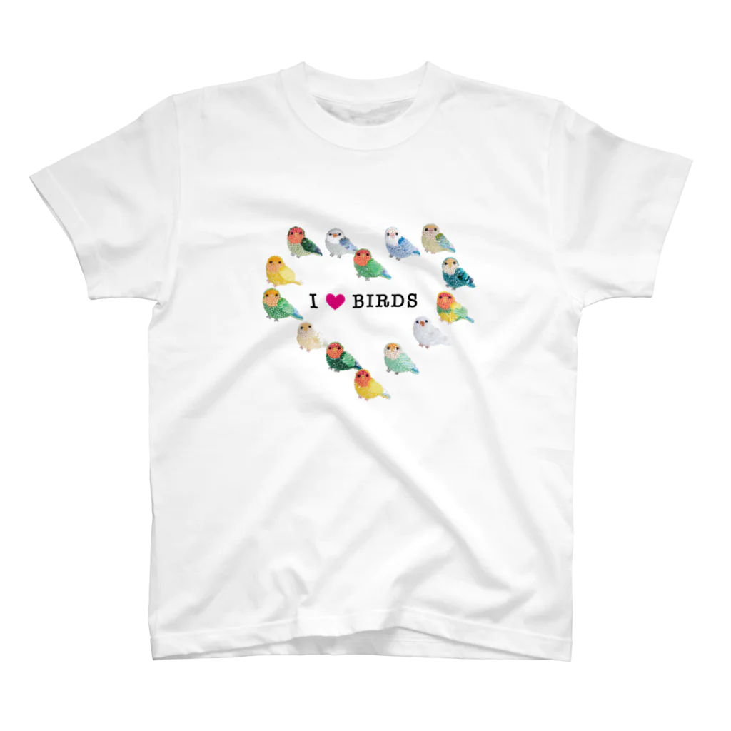 アトリエアリニャンのI love birds スタンダードTシャツ