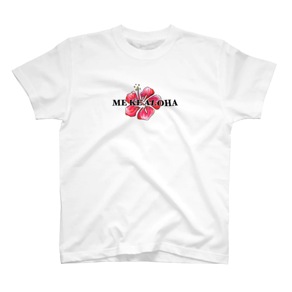 meliaのME KE ALOHA 赤ハイビスカス Tシャツ レッスンT スタンダードTシャツ