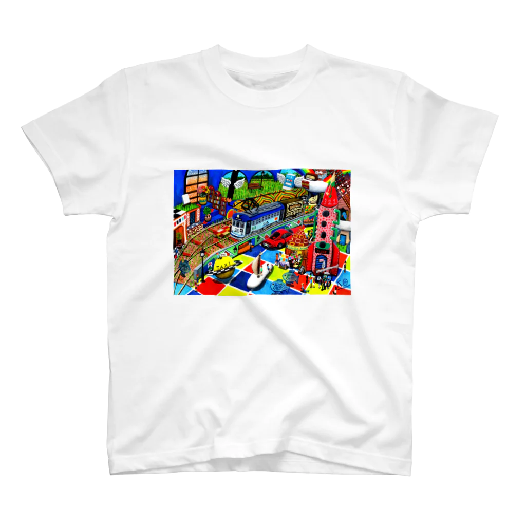 Colour-Trash Suzuri Shopの時代遅れの街にささやかな変化の風が吹く(A Little Bit Of Change, Little More Wind) Regular Fit T-Shirt