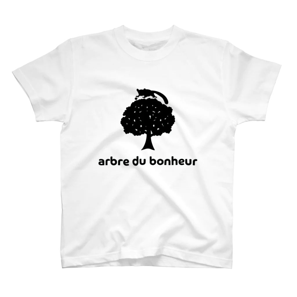 arbre du bonheurのarbre du bonheur ロゴ ブラック Regular Fit T-Shirt