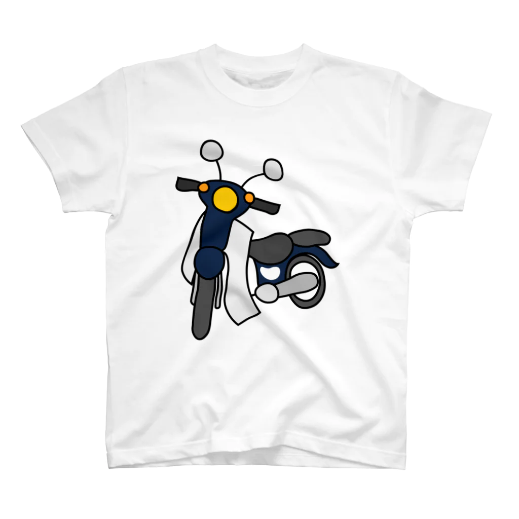 メッセージTシャツが好き♪の紺色の小型バイクでツーリング01 スタンダードTシャツ