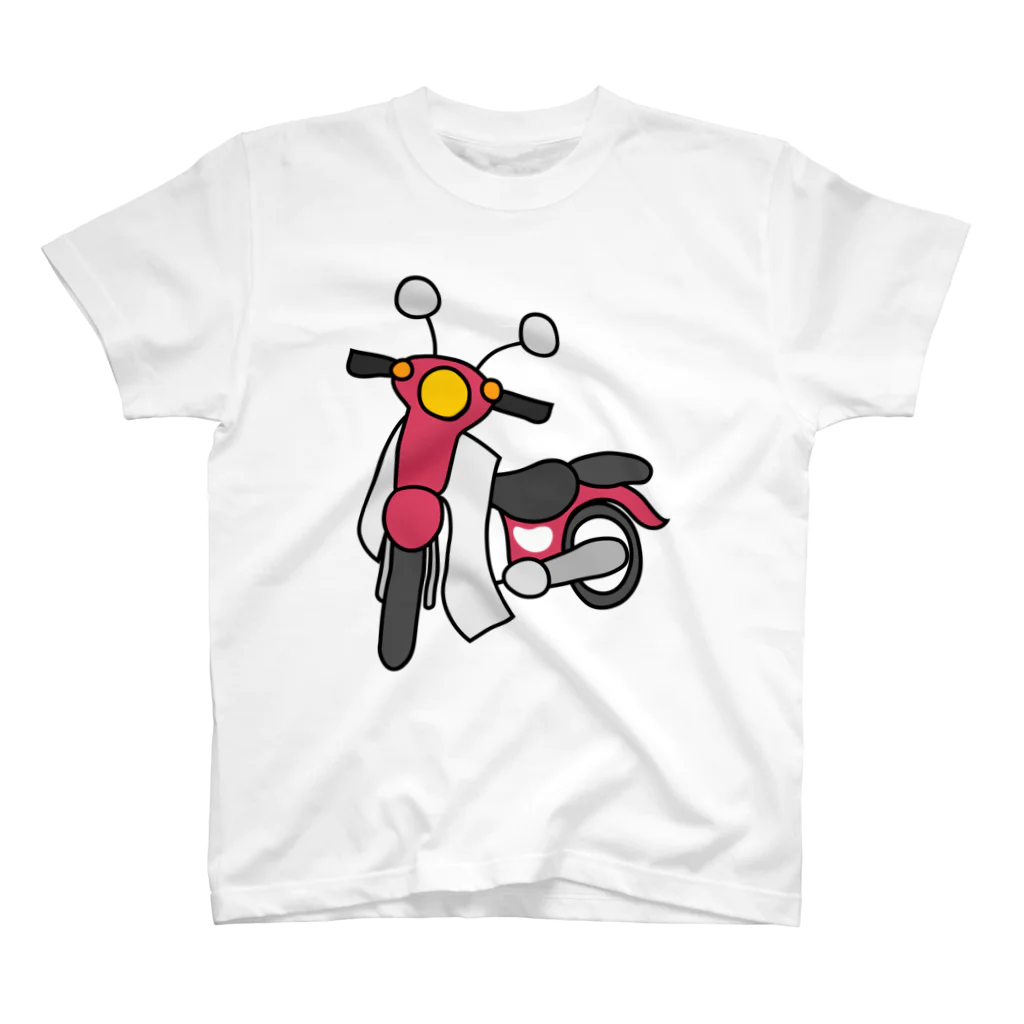 メッセージTシャツが好き♪のピンク色の小型バイクでツーリング スタンダードTシャツ