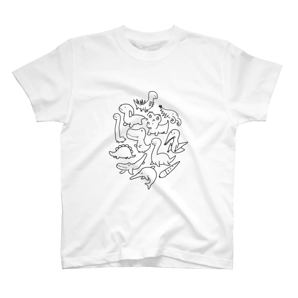 のほほんぞくの古代の生き物パラダイス（ブラック） Regular Fit T-Shirt