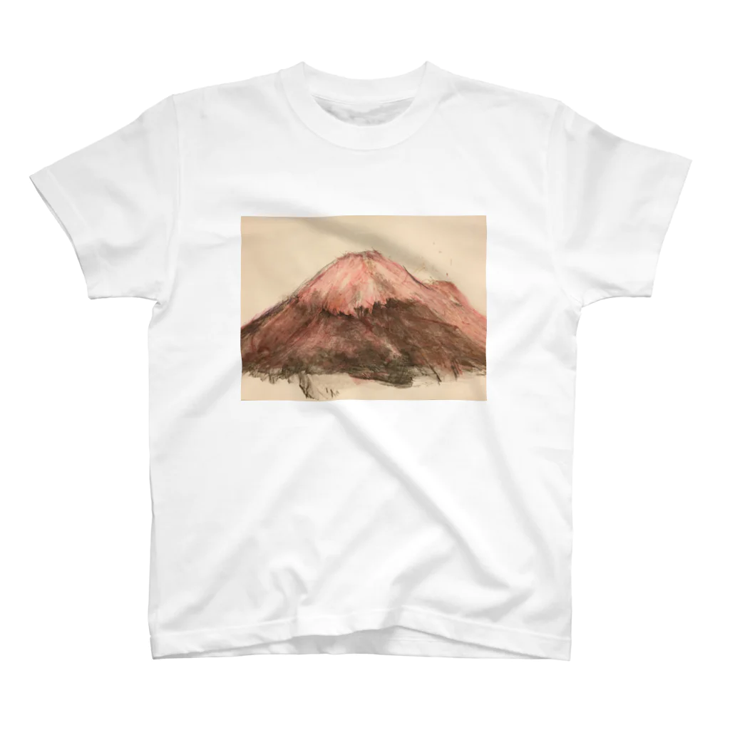 ナスの花のレッド富士山 スタンダードTシャツ