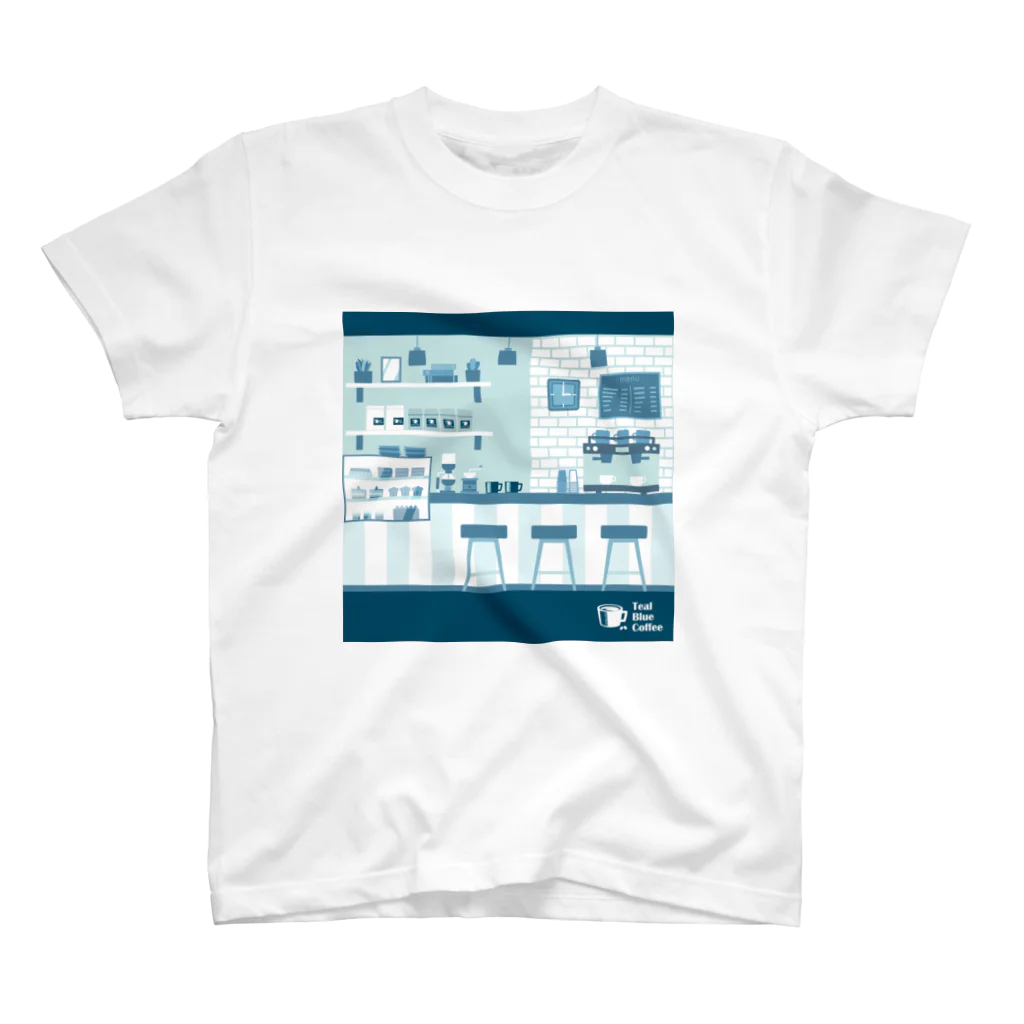 Teal Blue Coffeeの香るコーヒー Regular Fit T-Shirt