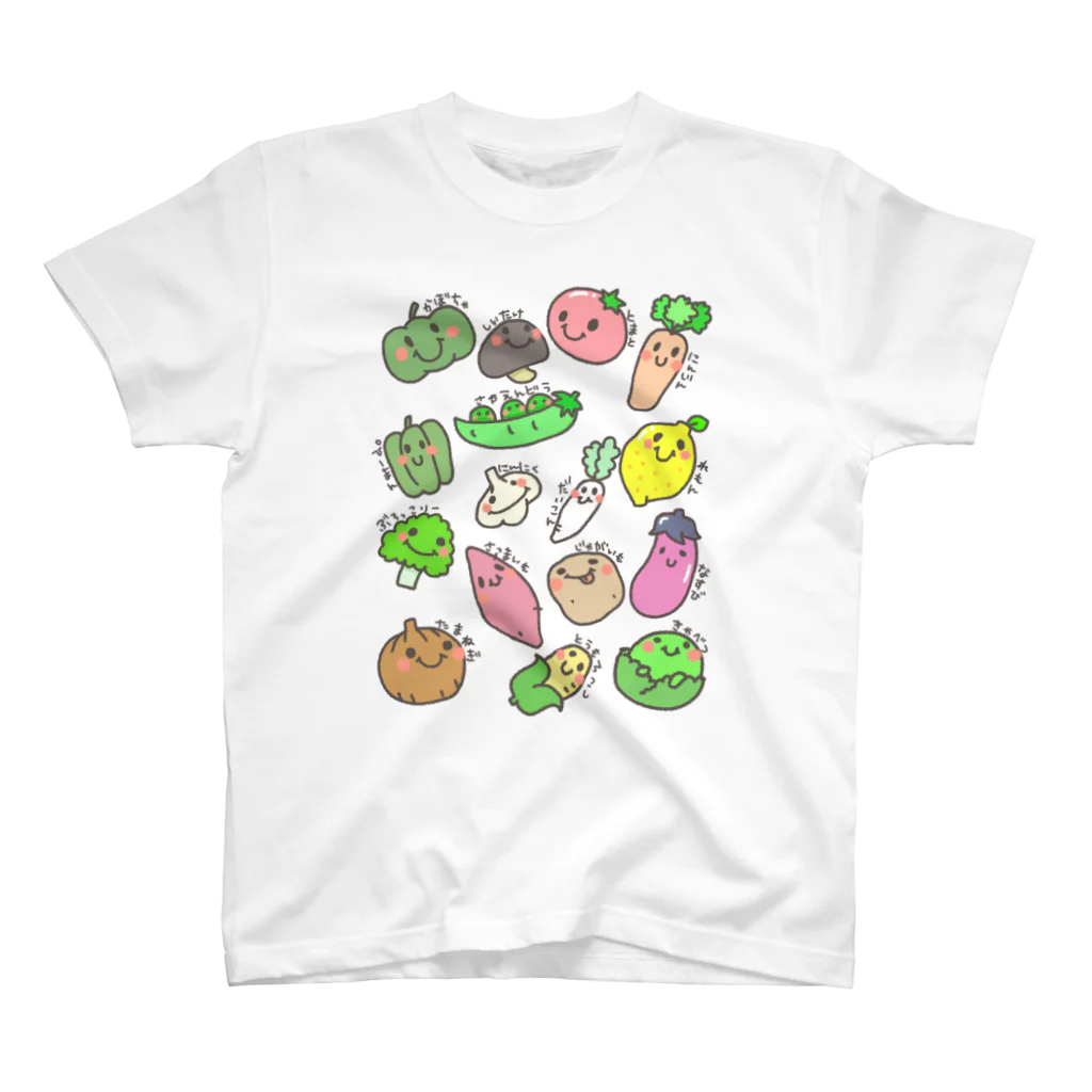 NEKOZE PANDAの野菜の名前Tシャツ スタンダードTシャツ