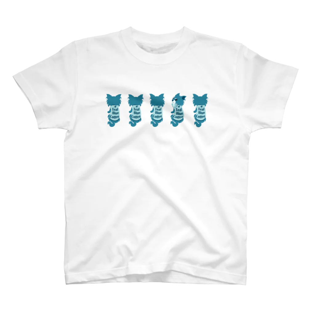 Teal Blue Coffeeのなに？ 並んだVer. Regular Fit T-Shirt