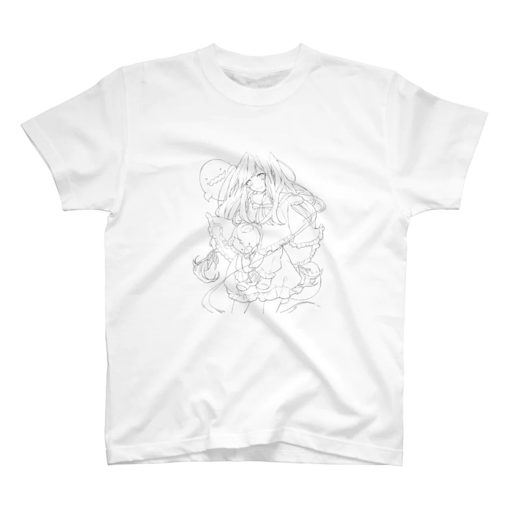 星屑珈琲のおばけがこわい線画 Regular Fit T-Shirt