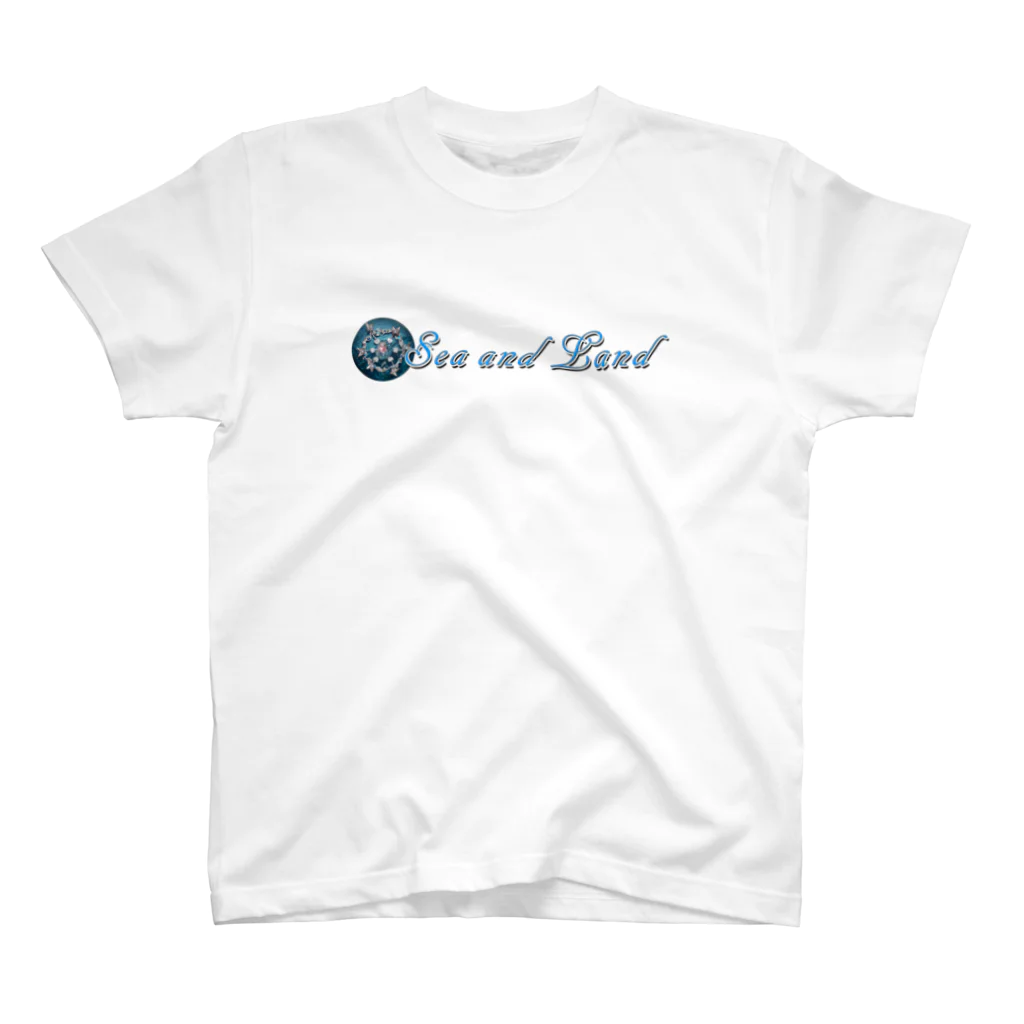 Sea and LandのSea and Land（テキスト横） Regular Fit T-Shirt