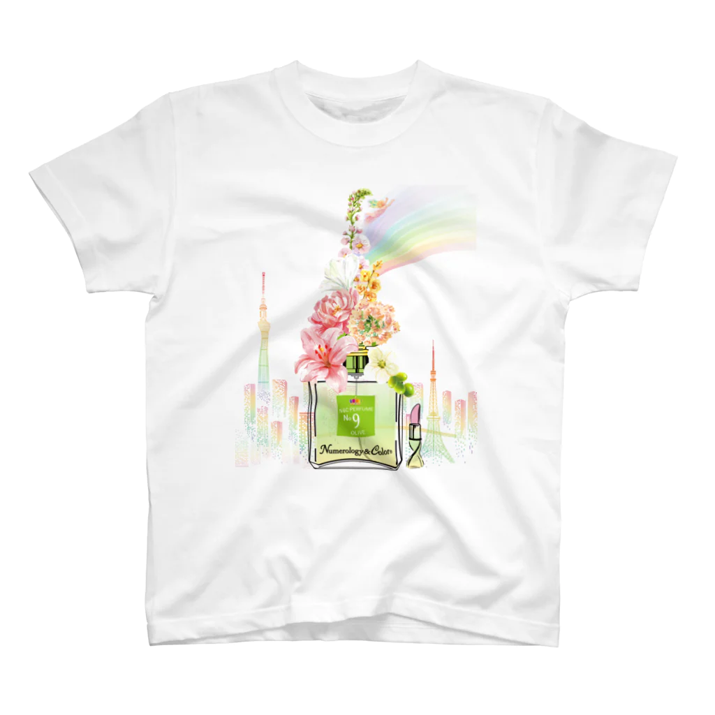 &i Designのアンドアイデザイン　数秘＆カラー🄬オマージュボトルNo9&OLIVE Regular Fit T-Shirt
