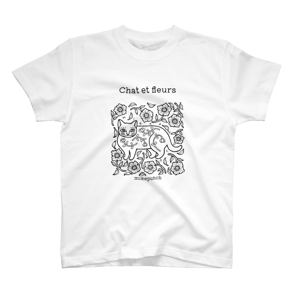 mikepunchの猫と花 Regular Fit T-Shirt
