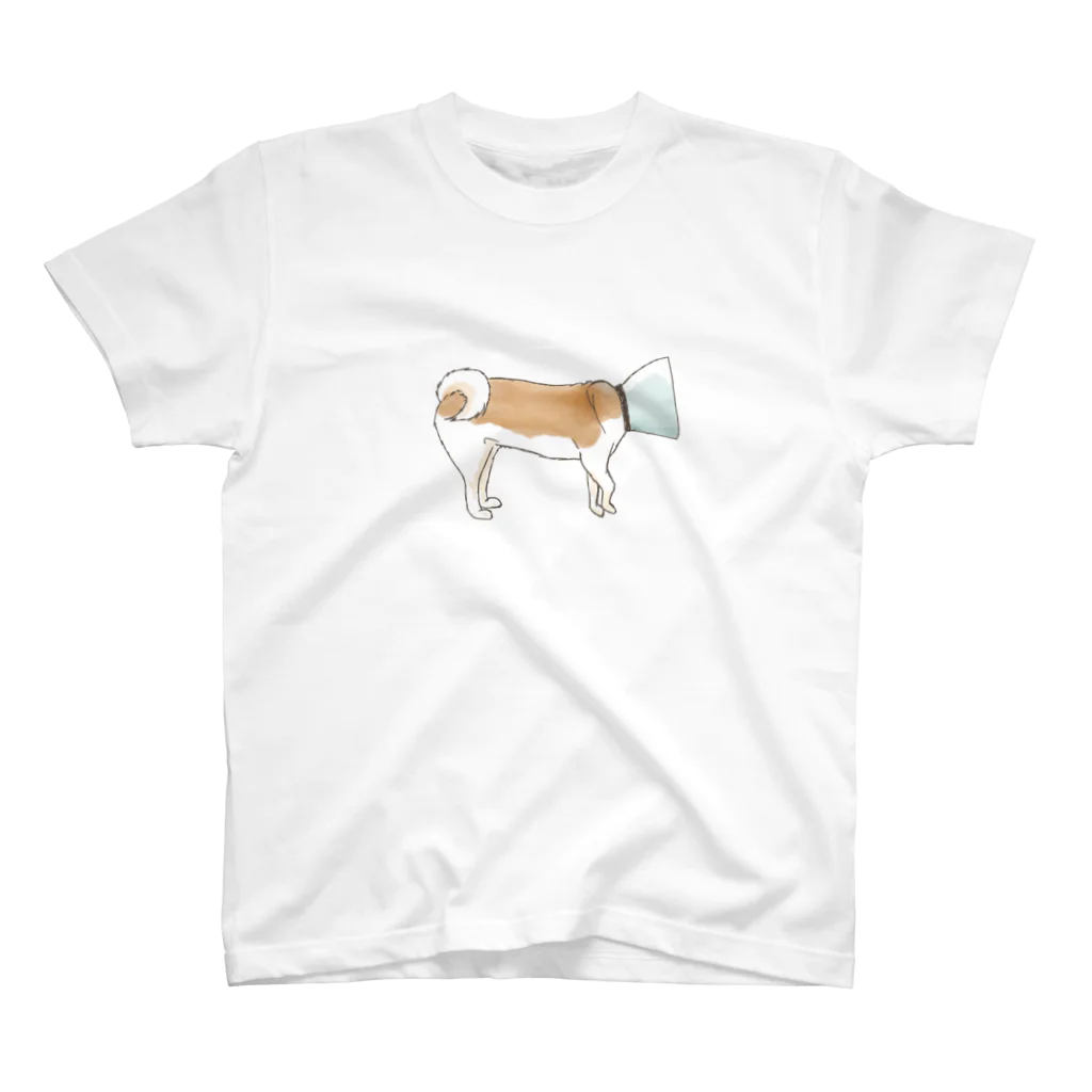 えずみのエリザベスカラーの犬 スタンダードTシャツ