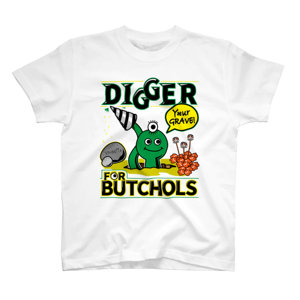 BUTCHOLSのBUTCHOLS DIGGER!Tシャツみどり Regular Fit T-Shirt