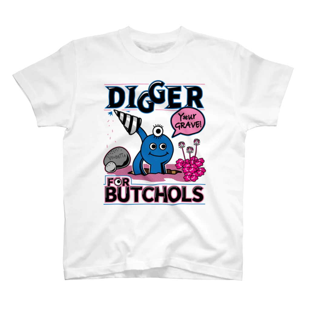 BUTCHOLSのBUTCHOLS DIGGER!Tシャツあお Regular Fit T-Shirt