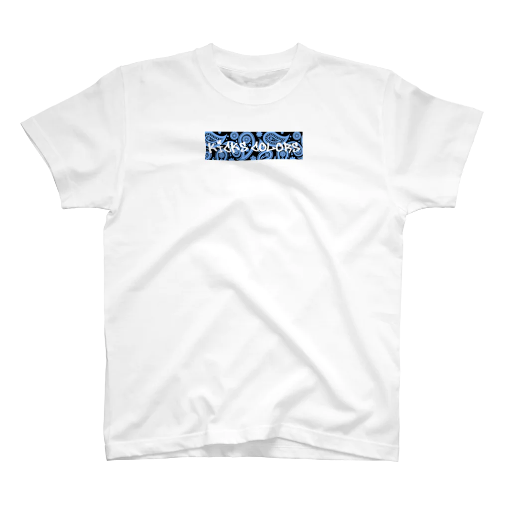 Kicks colorsの肉球　bandanna light blue スタンダードTシャツ