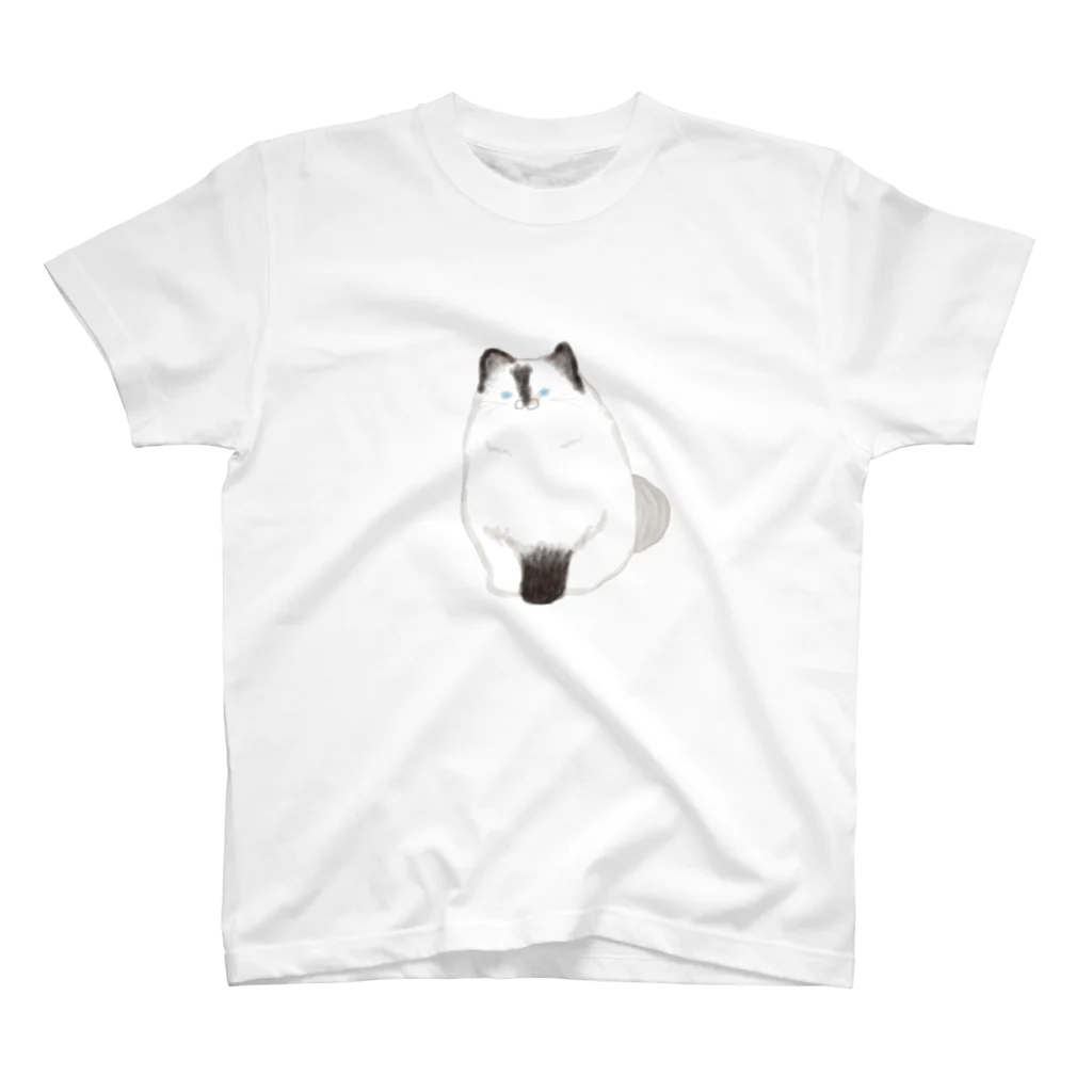 モナミモザの青い目の長毛猫 Regular Fit T-Shirt