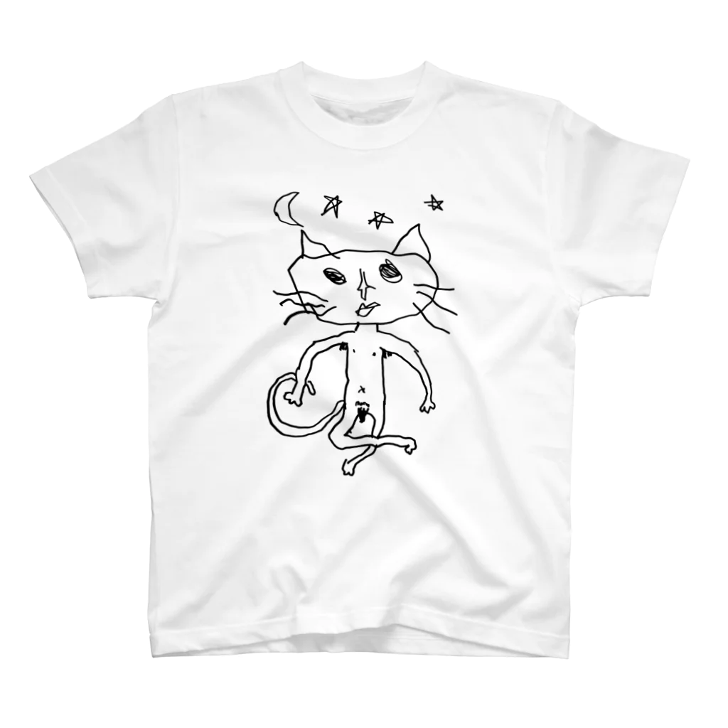 daf_nekoのねこ澤さん（ムーンスター黒） スタンダードTシャツ