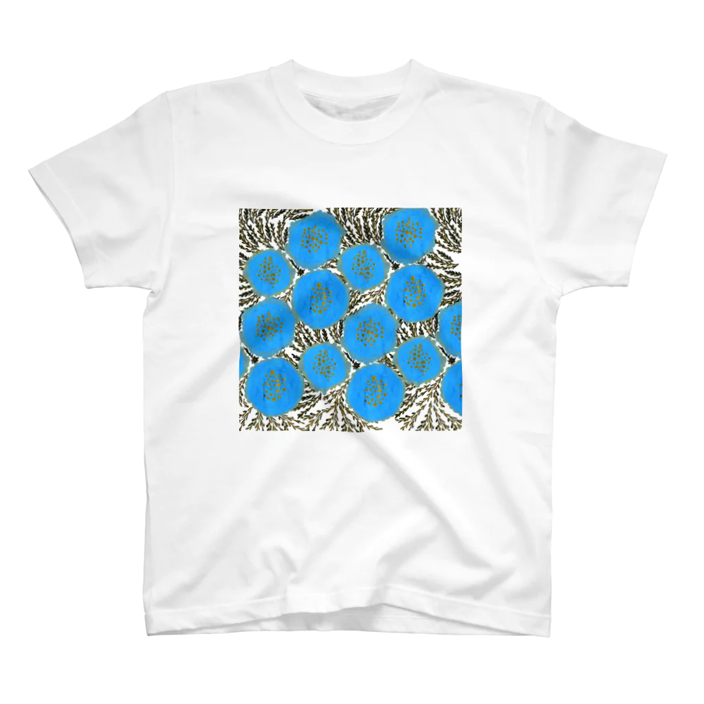 服部模様店の青い花 Regular Fit T-Shirt