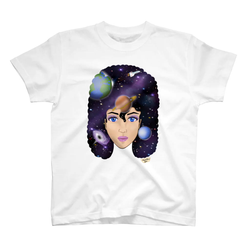 Happy Moon ArtのUniverse girl スタンダードTシャツ