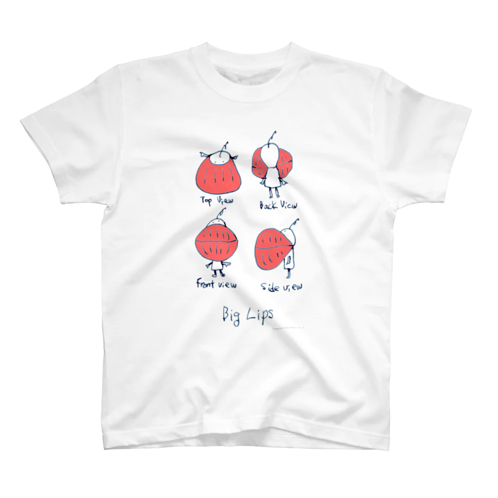 shoshi-gotoh 書肆ごとう 雑貨部のBigLips 2 Regular Fit T-Shirt