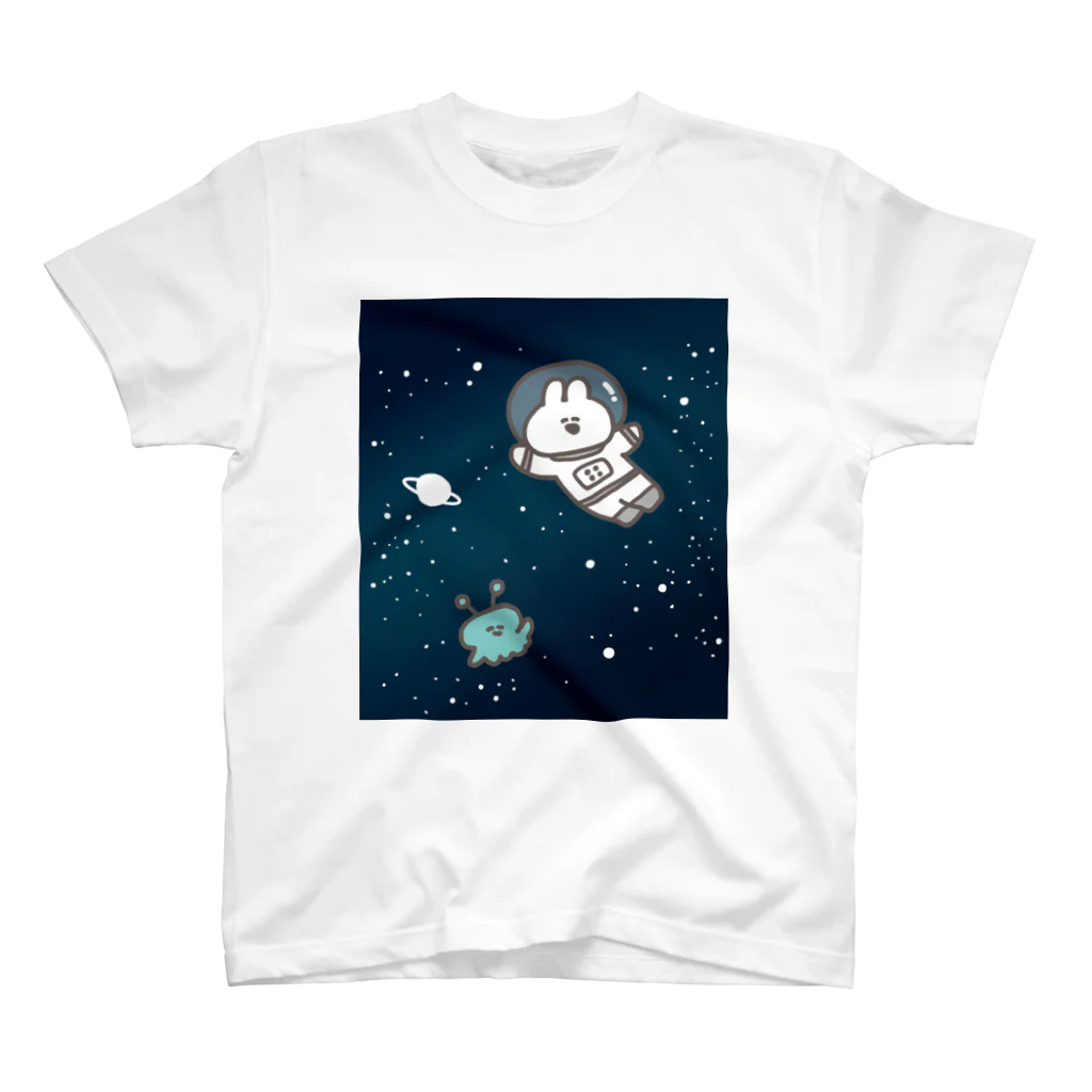 ナポリのSUZURIの宇宙飛行士うさちゃん スタンダードTシャツ