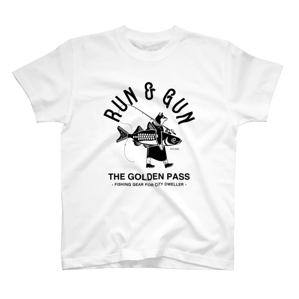 The golden pass.の釣り柴犬 スタンダードTシャツ