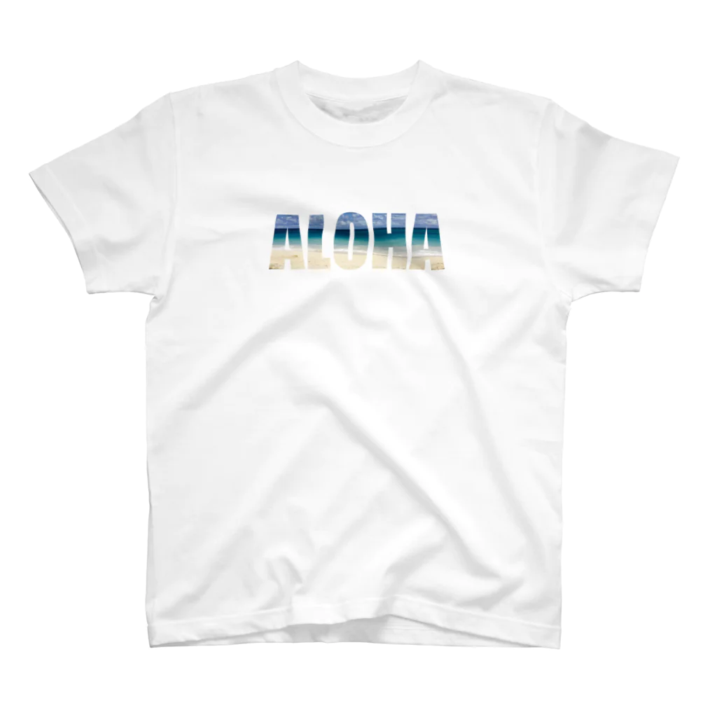 aloha808mahaloのALOHA × ビーチ＠ハワイ Regular Fit T-Shirt