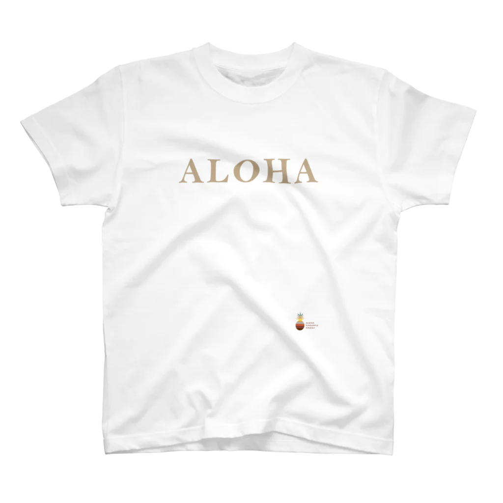 aloha_pineapple_hawaiiのALOHA  (グレイッシュベージュ)  010 スタンダードTシャツ