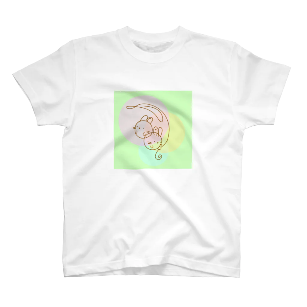 玉狛(たまこま)の玉うさぎ（春色） スタンダードTシャツ