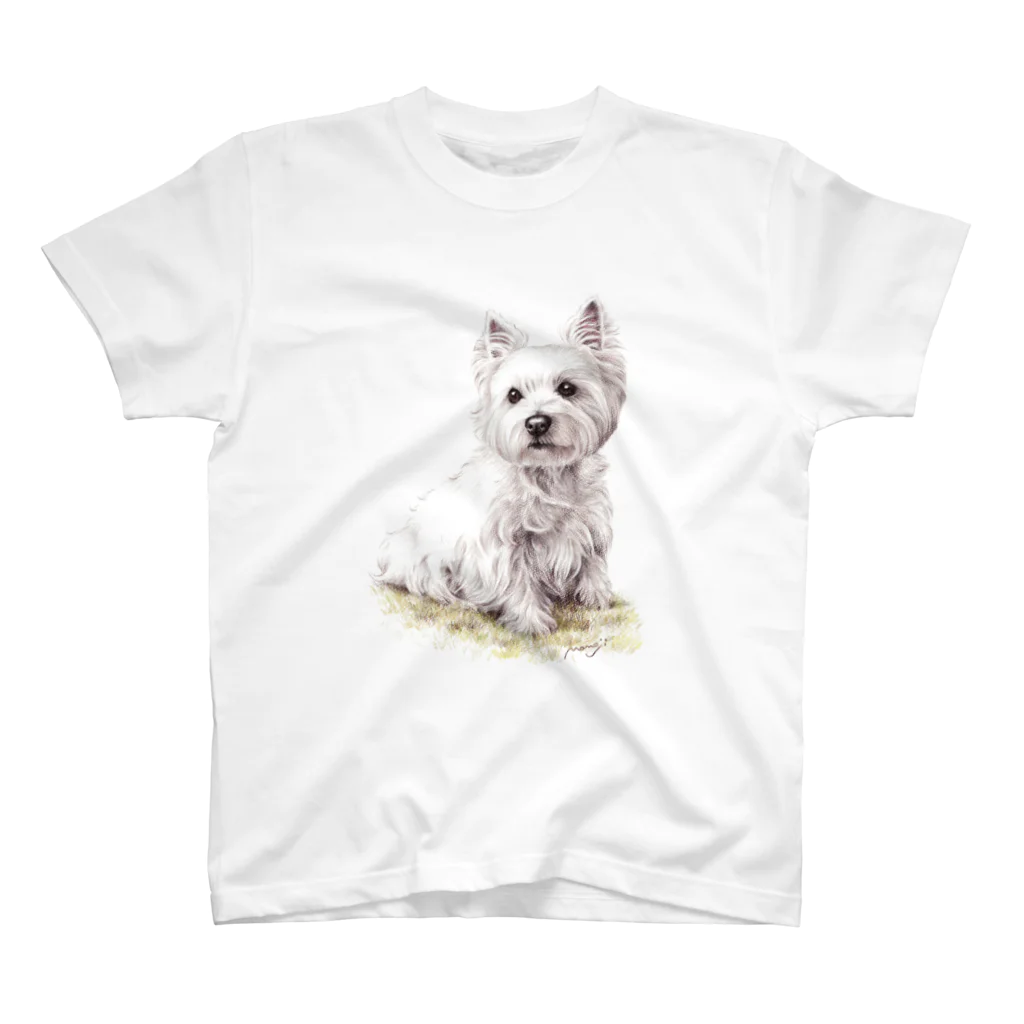 Momojiの犬画のウェスティ2 スタンダードTシャツ