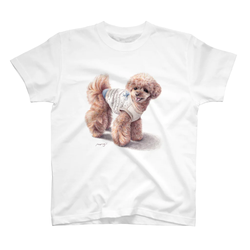 Momojiの犬画のプードル8 スタンダードTシャツ