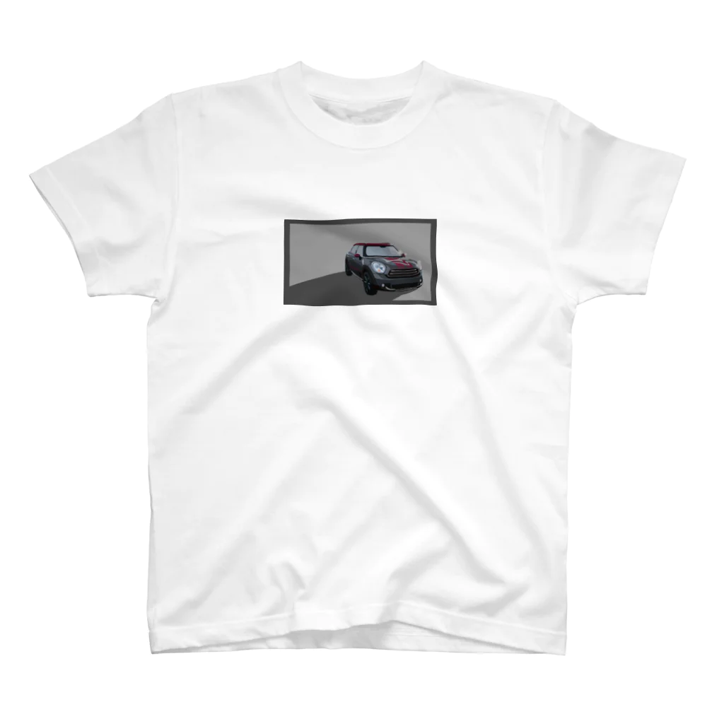 mini gecooperのかっこいいレトロな灰色の車S号 スタンダードTシャツ