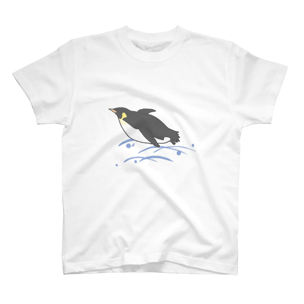 ゆずぽんずの飛ぶペンギン Regular Fit T-Shirt