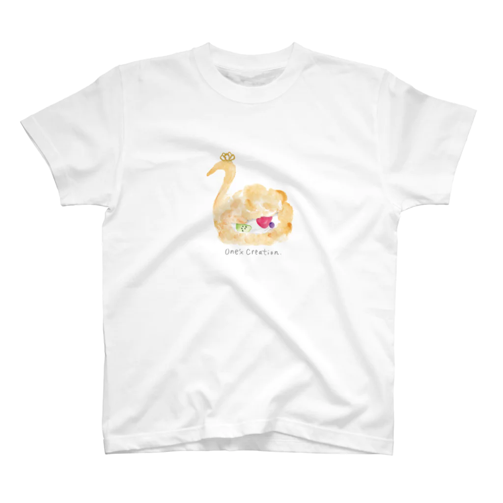 one'x creationの白鳥のお菓子 スタンダードTシャツ