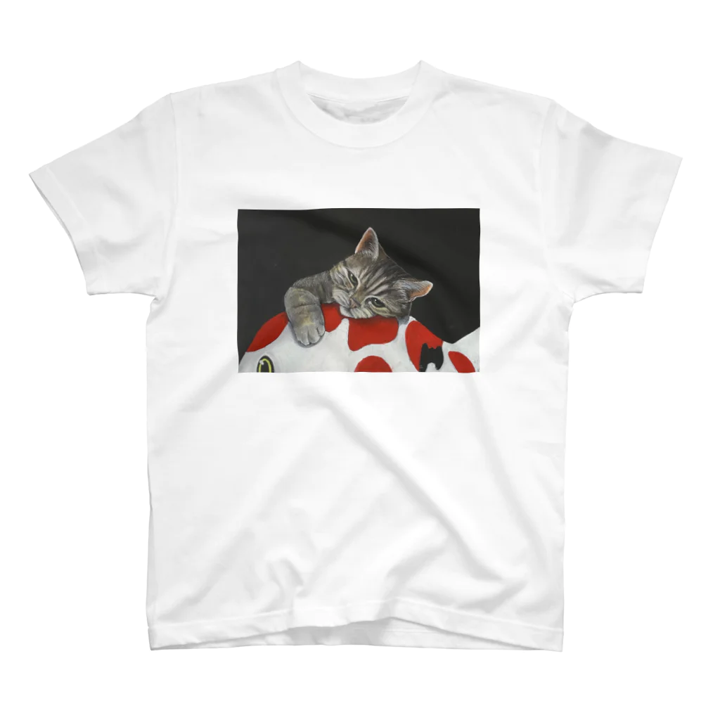 錦鯉野アキコの猫と錦鯉 スタンダードTシャツ