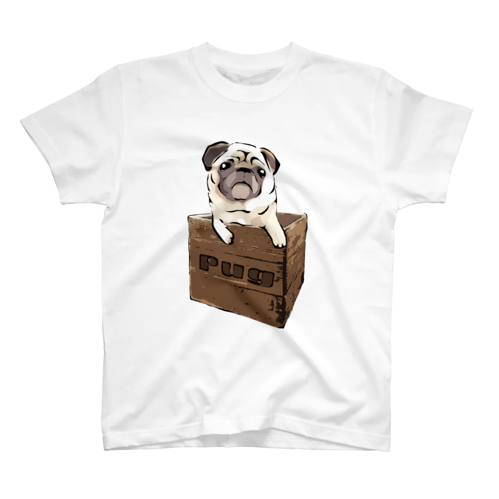 犬グッズの店しえるぶるーの箱入りパグ Regular Fit T-Shirt
